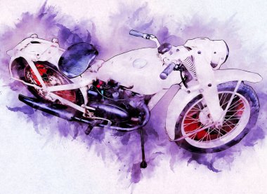 İkinci Dünya Savaşı 'ndan beri izole edilmiş beyaz bir geçmişi olan eski bir askeri motosiklet.