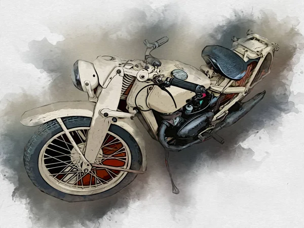 Old Military Motorcycle Isolated White Background Second World War — Stock Photo, Image