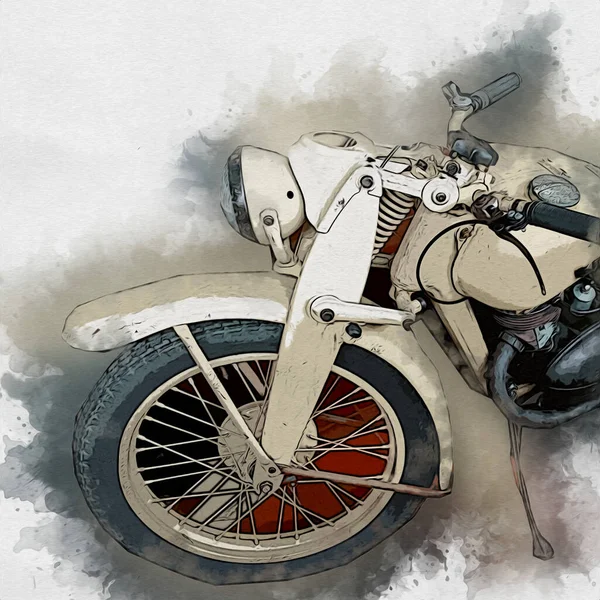 Old Military Motorcycle Isolated White Background Second World War — Stock Photo, Image