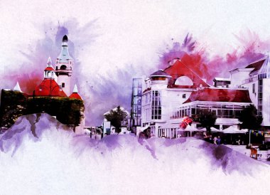 Sopot sanat çiziminde kare ve gezinti mimari dönüm noktası