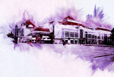 Sopot sanat çiziminde kare ve gezinti mimari dönüm noktası