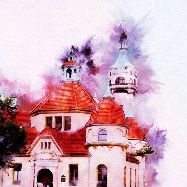 Sopot sanat çiziminde kare ve gezinti mimari dönüm noktası