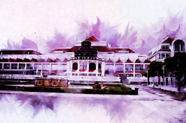 Sopot sanat çiziminde kare ve gezinti mimari dönüm noktası