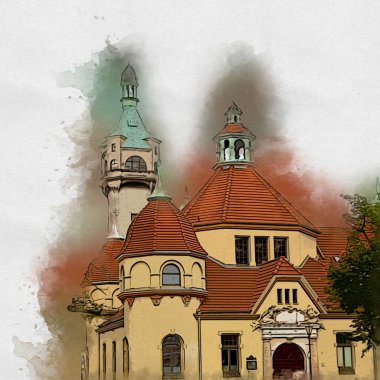 Sopot sanat çiziminde kare ve gezinti mimari dönüm noktası