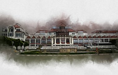 Sopot sanat çiziminde kare ve gezinti mimari dönüm noktası