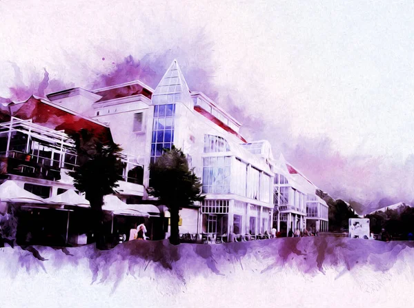 Sopot sanat çiziminde kare ve gezinti mimari dönüm noktası