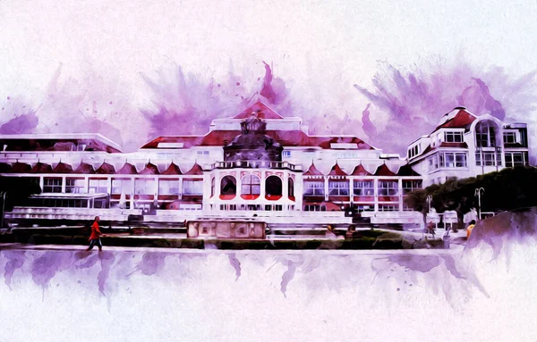 Sopot sanat çiziminde kare ve gezinti mimari dönüm noktası