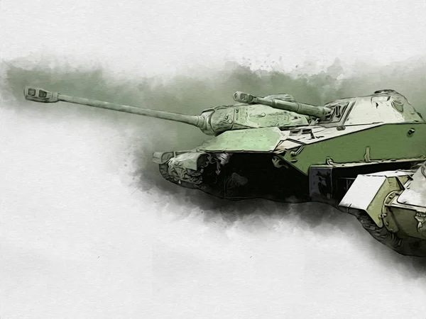 Vintage Tank Isolated Drawing Sketch Art Illustration — Stock Photo, Image