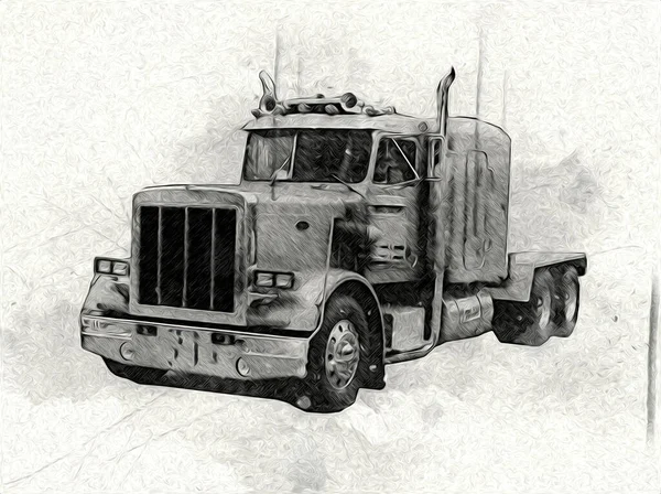 Amerikanische Lkw Illustration Farbe Isoliert Kunst Vintage Retro — Stockfoto