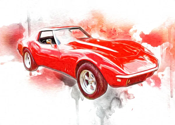 Vintage Retro Oldtimer Illustration — Stockfoto