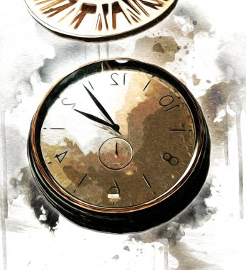 Eski antika klasik saatlerin eski kağıt arka plandaki tuşları.