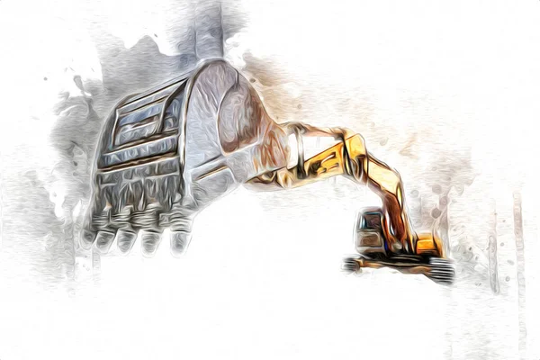 Excavator illustration color isolated art work