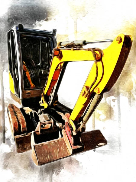 Excavator Illustration Color Isolated Art Work — Stock Photo, Image