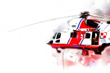 askeri helikopter resim sanatı klasiği çiziyor
