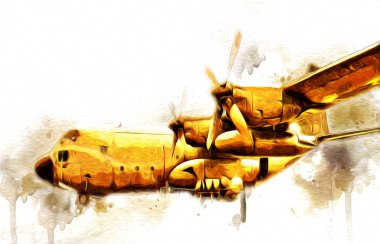 Amerikan savaş uçağı resim sanatı klasiği çiziyor.