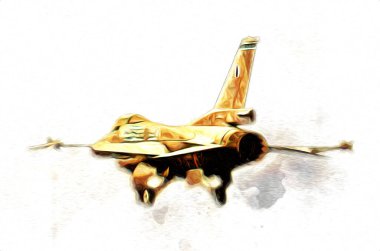 Amerikan savaş uçağı resim sanatı klasiği çiziyor.