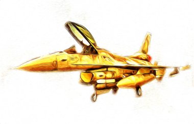 Amerikan savaş uçağı resim sanatı klasiği çiziyor.