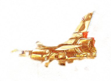 Amerikan savaş uçağı resim sanatı klasiği çiziyor.