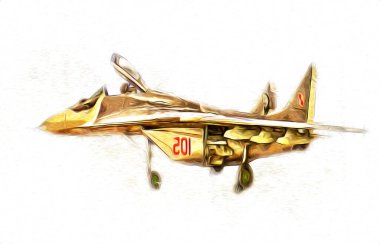 Amerikan savaş uçağı resim sanatı klasiği çiziyor.