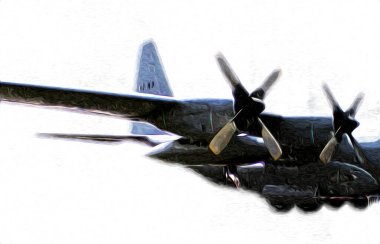 Amerikan savaş uçağı resim sanatı klasiği çiziyor.