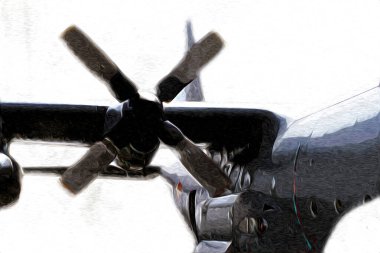 Amerikan savaş uçağı resim sanatı klasiği çiziyor.