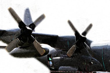 Amerikan savaş uçağı resim sanatı klasiği çiziyor.