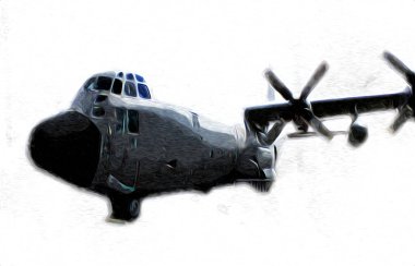 Amerikan savaş uçağı resim sanatı klasiği çiziyor.