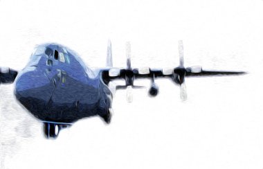 Amerikan savaş uçağı resim sanatı klasiği çiziyor.