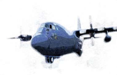 Amerikan savaş uçağı resim sanatı klasiği çiziyor.