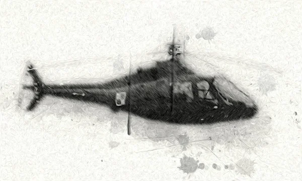 askeri helikopter resim sanatı klasiği çiziyor