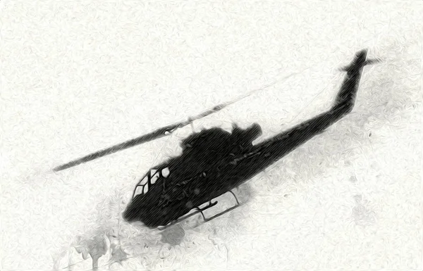 askeri helikopter resim sanatı klasiği çiziyor