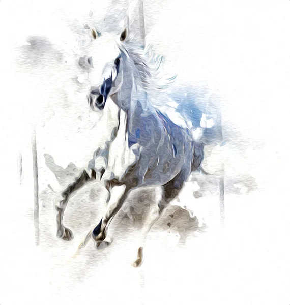 Illustration Art Cheval Coloré Peinture Grunge — Photo