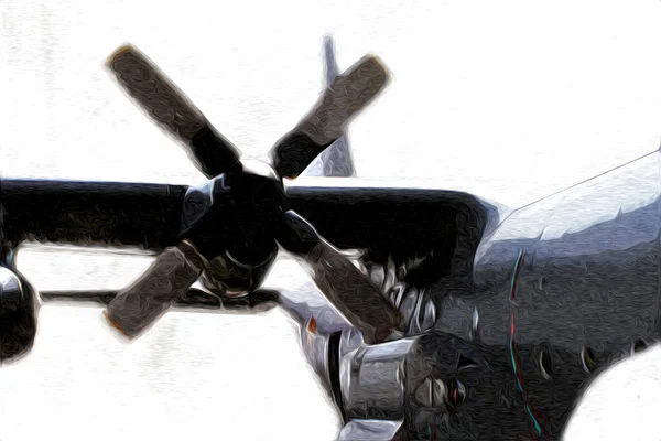 Amerikan savaş uçağı resim sanatı klasiği çiziyor.