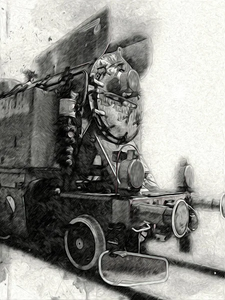 Stary Parowóz Silnikowy Retro Vintage — Zdjęcie stockowe