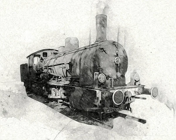 Velho Motor Locomotiva Vapor Retro Vintage — Fotografia de Stock