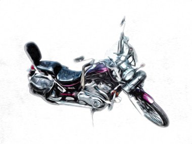 Motosiklet görüntüleme rengi izole edilmiş sanat antika retro