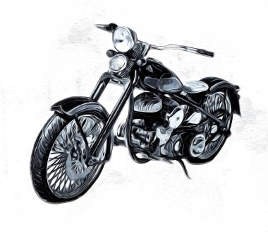 Motosiklet görüntüleme rengi izole edilmiş sanat antika retro
