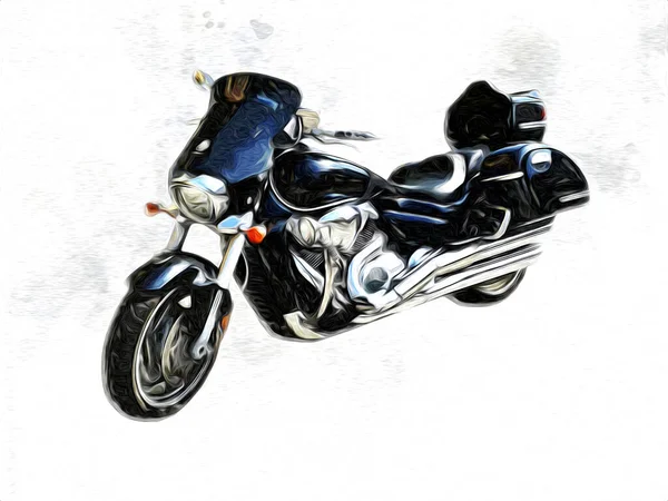 Motor Cycle Llustration Color Isolated Art Vintage Retro — Stock Photo, Image