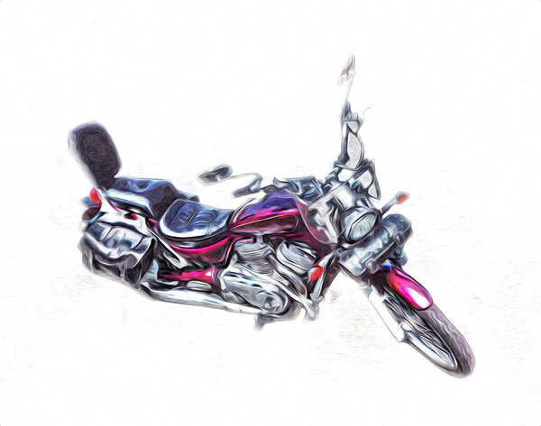 Motor cycle llustration color isolated art vintage retro