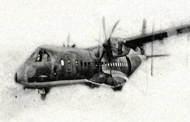 Amerikan savaş uçağı resim sanatı klasiği çiziyor.