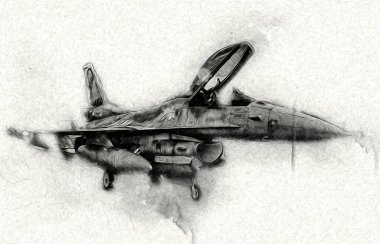 Amerikan savaş uçağı resim sanatı klasiği çiziyor.