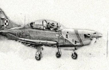 Amerikan savaş uçağı resim sanatı klasiği çiziyor.