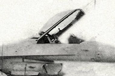 Amerikan savaş uçağı resim sanatı klasiği çiziyor.