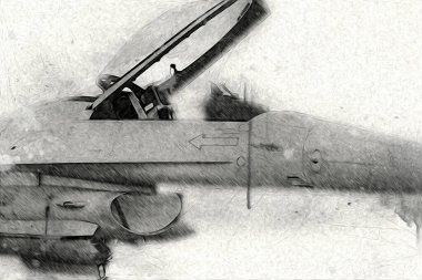 Amerikan savaş uçağı resim sanatı klasiği çiziyor.