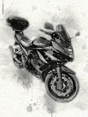 Motosiklet görüntüleme rengi izole edilmiş sanat antika retro