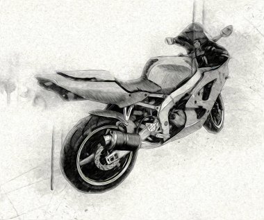 Motosiklet görüntüleme rengi izole edilmiş sanat antika retro