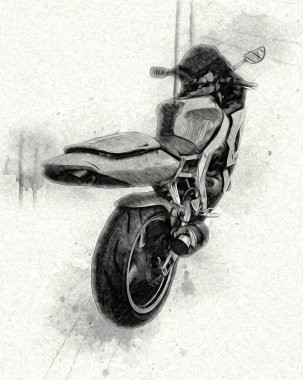 Motosiklet görüntüleme rengi izole edilmiş sanat antika retro