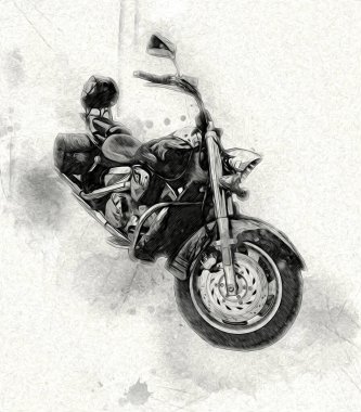 Motosiklet görüntüleme rengi izole edilmiş sanat antika retro