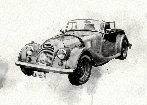 Vintage Retro Klassieke Oude Auto Illustratie — Stockfoto