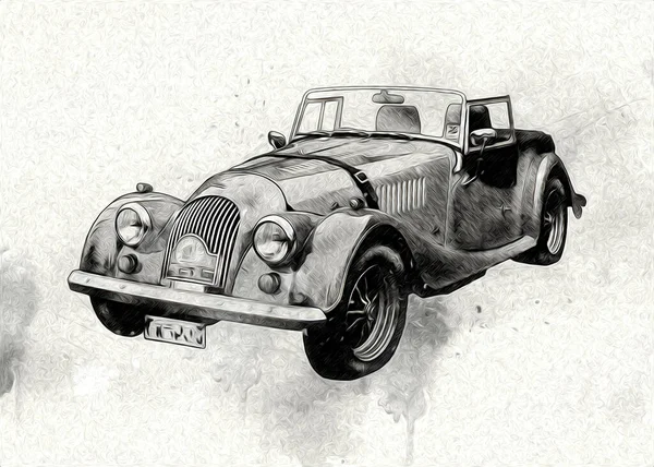 Vintage Retro Oldtimer Illustration — Stockfoto